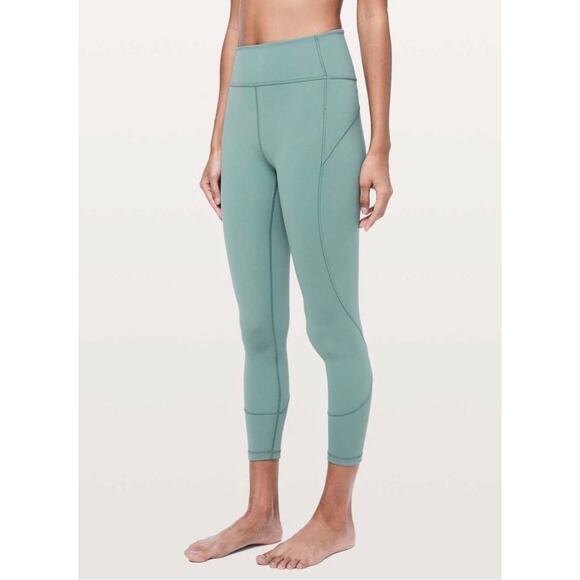 Lululemon Athletica Pants - Lululemon Women’s In Movement Tight Sz 6 Everlux 7/8 Tight Frost Green